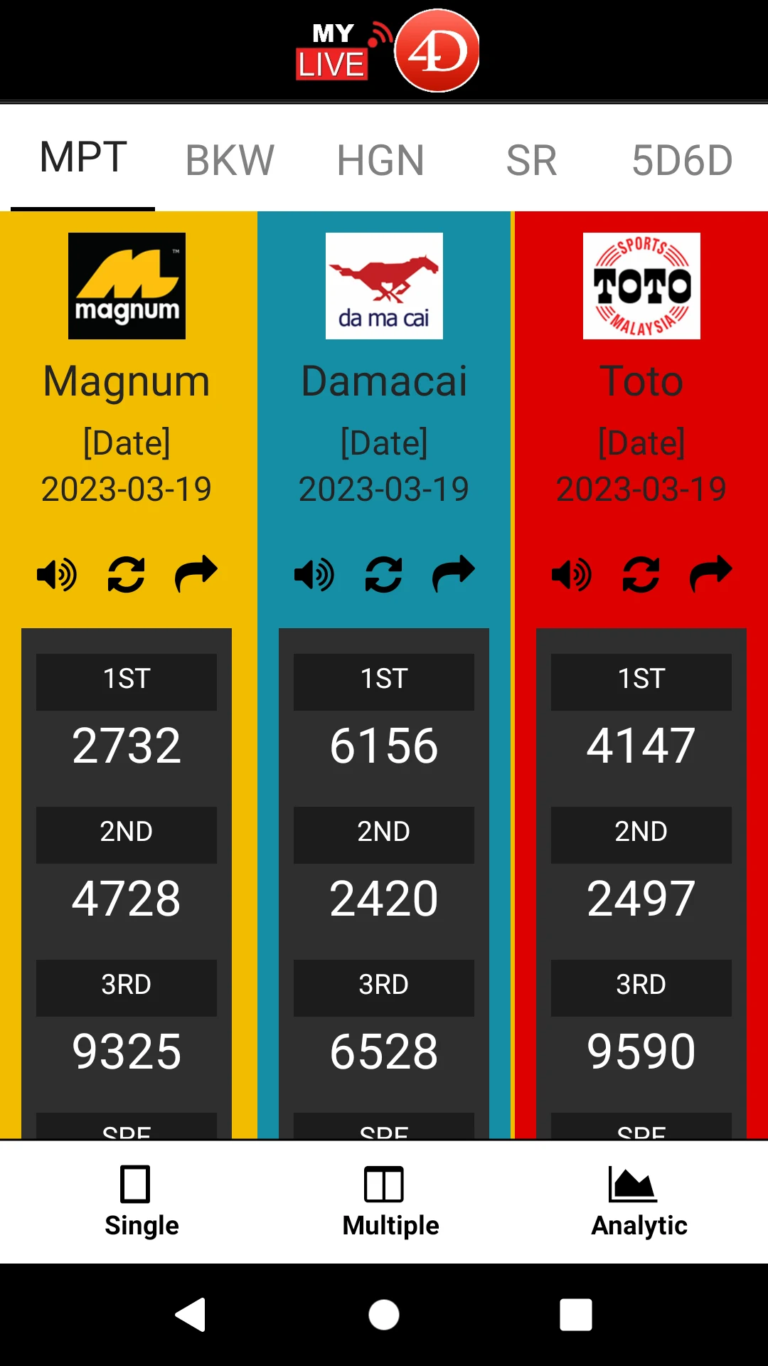 4d Live App ( MY & SG ) screenshot