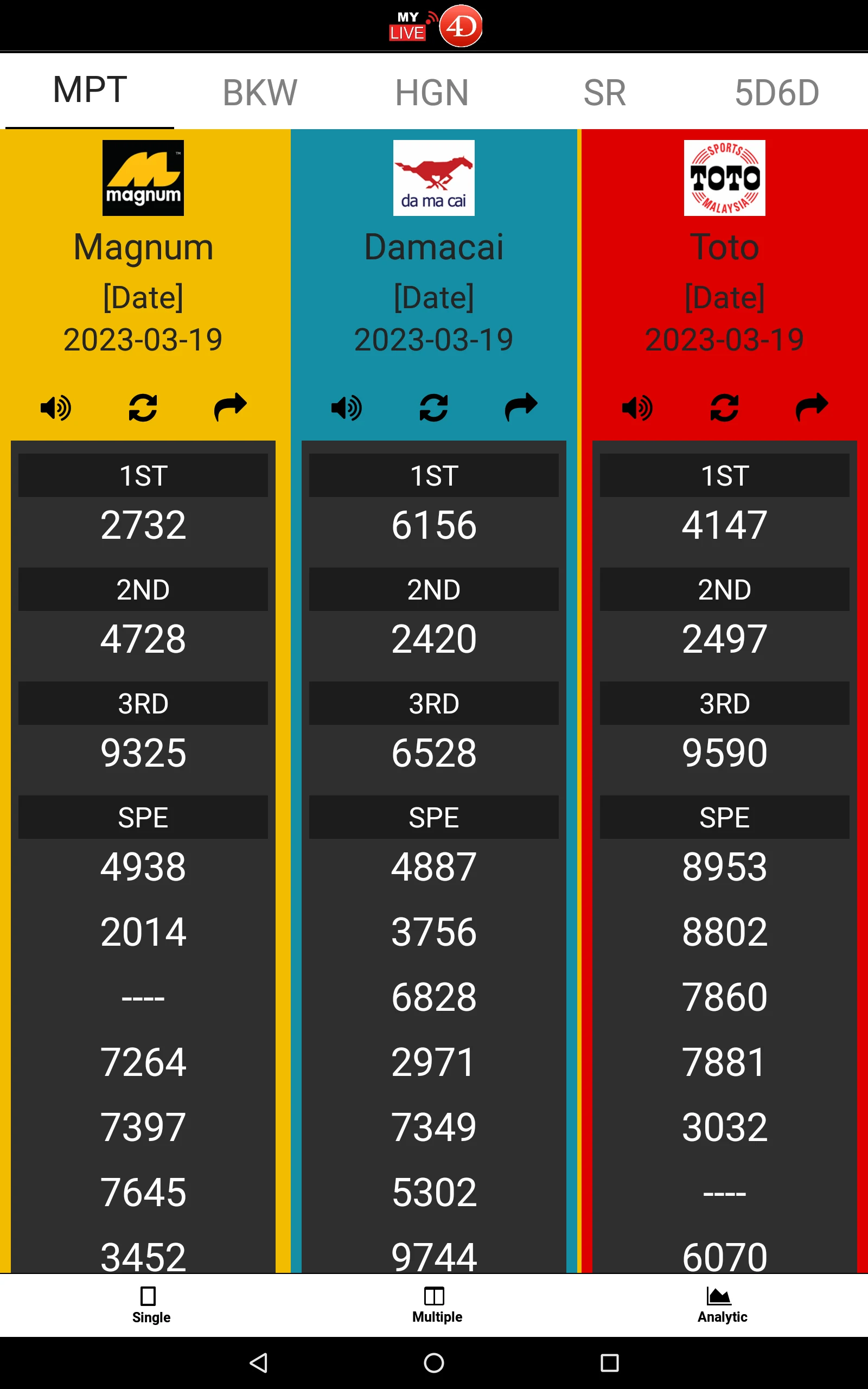 4d Live App ( MY & SG ) screenshot