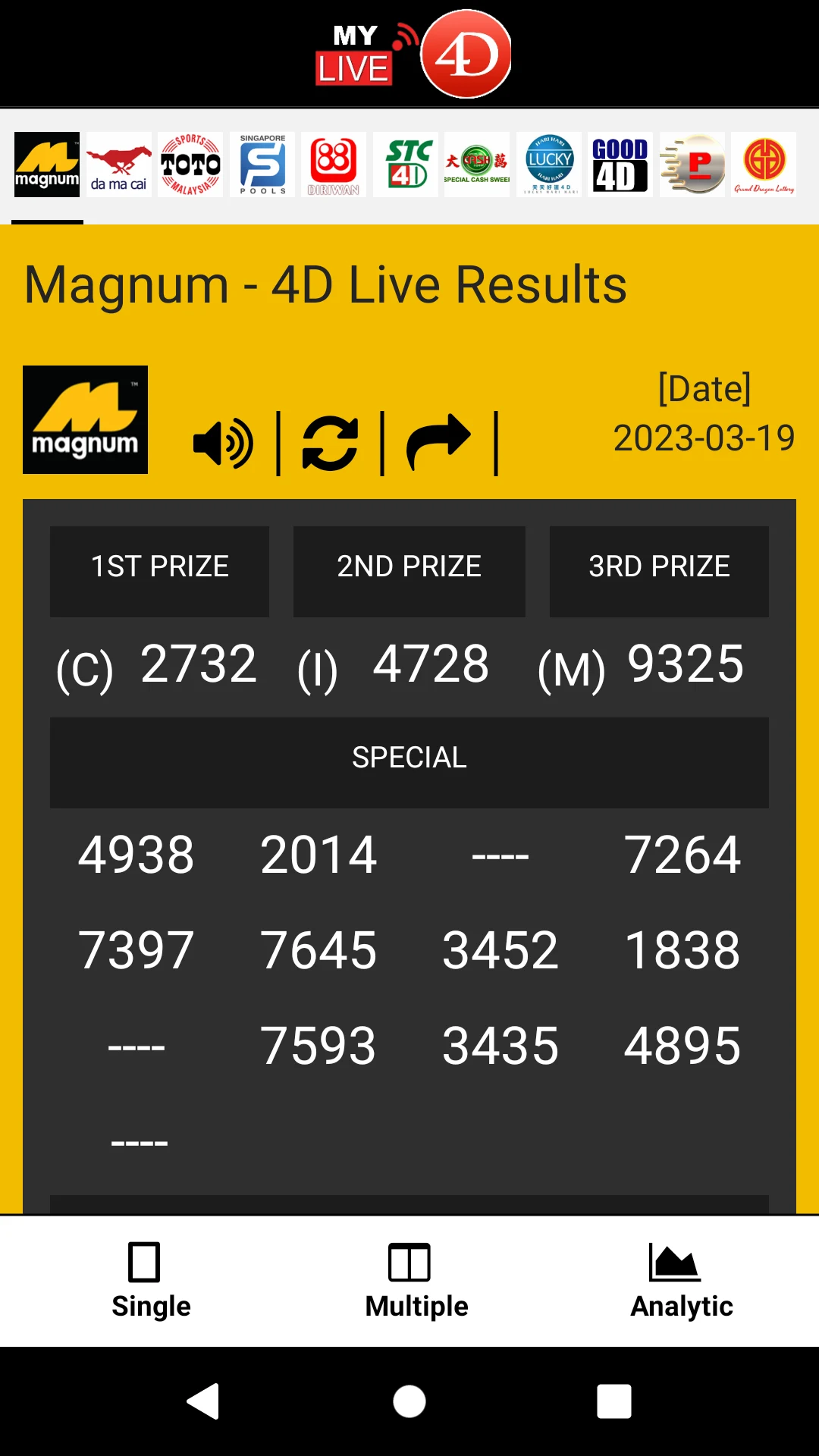 4d Live App ( MY & SG ) screenshot